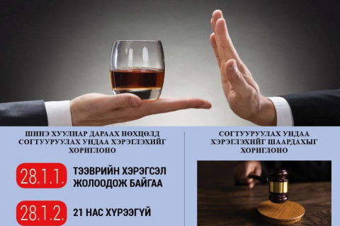 Бусдыг архиар шахахгүй байх шинэ соёлыг хуульчлав