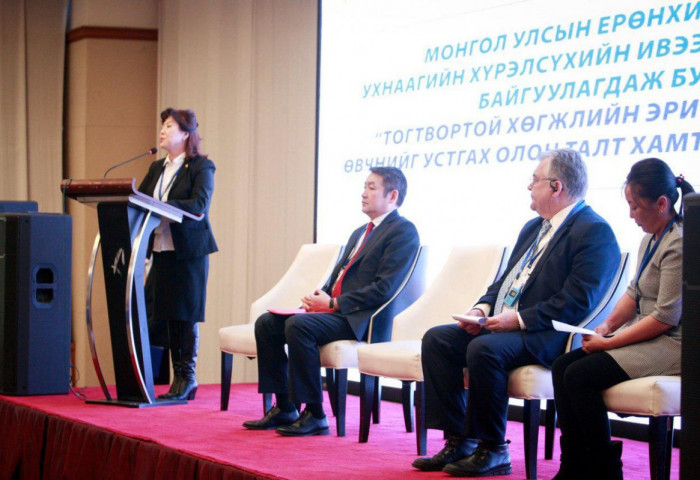 “ТОГТВОРТОЙ ХӨГЖЛИЙН ЭРИН ҮЕД СҮРЬЕЭ ӨВЧНИЙГ УСТГАХ ОЛОН ТАЛТ ХАМТЫН АЖИЛЛАГАА” ҮНДЭСНИЙ ЧУУЛГАН ЭХЭЛЛЭЭ