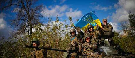 ОХУ-ын батлан хамгаалах яамны үзүүлсэн газрын зурагт Украины армийн чөлөөлсөн газар нутгийг тодорхой харуулжээ