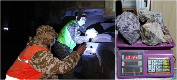 Байгалийн чулуу хилээр нэвтрүүлэхийг завдсаныг хилчид илрүүллээ