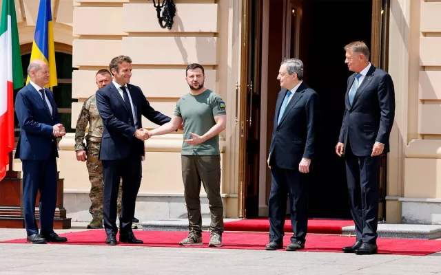Герман, Франц, Италийн удирдагчид Киевт айлчилж, Украины ард түмэнтэй эв санааны нэгдэлтэй байгаагаа илэрхийллээ