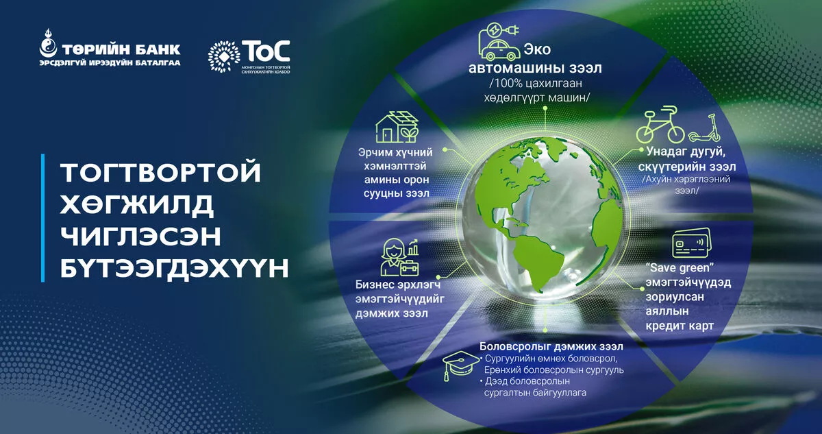 Төрийн банк орчны бохирдлыг бууруулах бүтээгдэхүүнүүдийг санал болгож байна