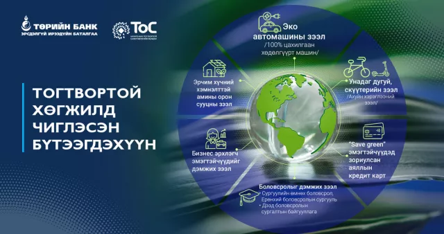Төрийн банк орчны бохирдлыг бууруулах бүтээгдэхүүнүүдийг санал болгож байна