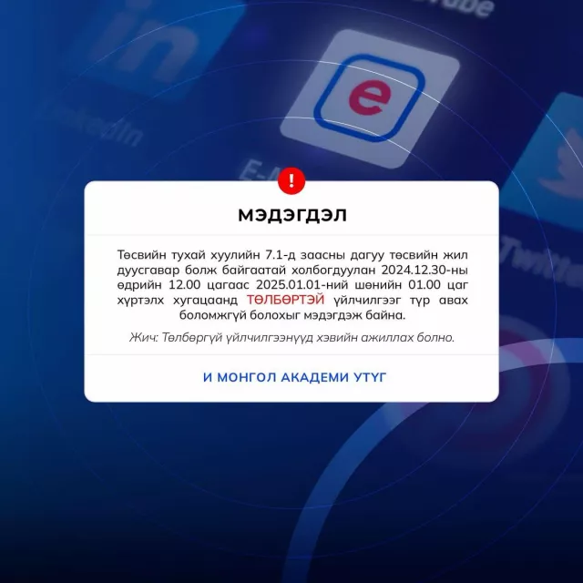 E-Mongolia системийн төлбөртэй үйлчилгээнүүдийг түр хаалаа