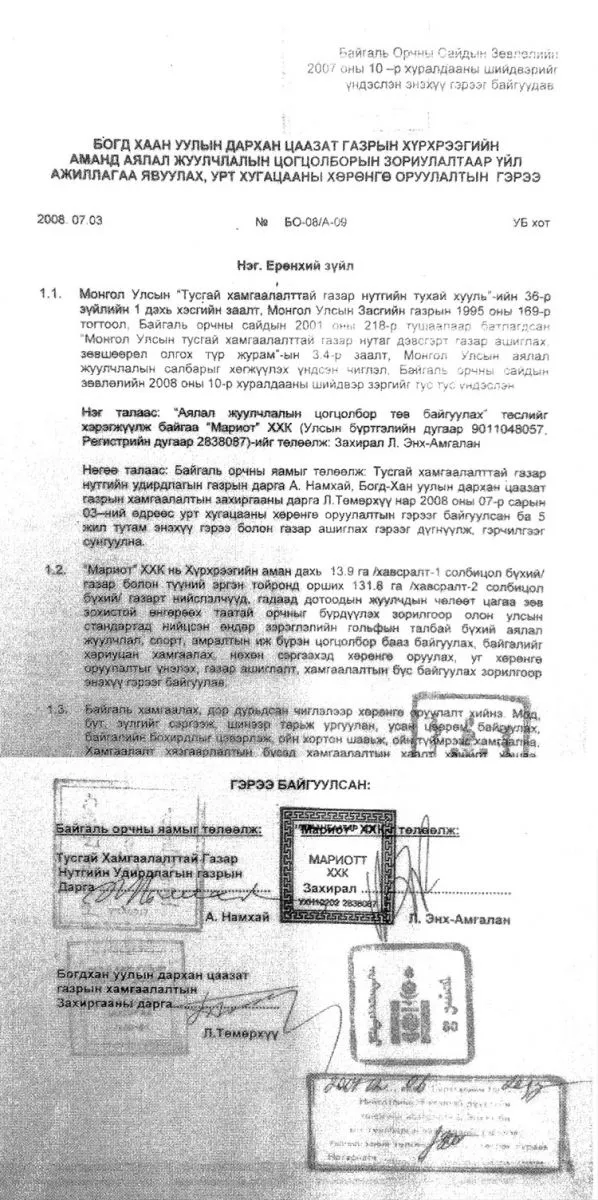 “СКАЙ РЕСОРТ” 12 ЖИЛИЙН ТУРШ ДАРХАН ЦААЗАТ ГАЗРЫГ “ЦООРДОХ” АРГААР ТӨЛБӨРГҮЙ АШИГЛАЖЭЭ
